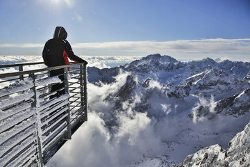 Lomnicky peak in Tatra Mountains Slovakia winter - obrazy, fototapety, plakaty