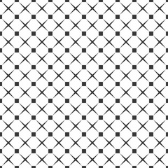 Seamless black and white square dots and crosses pattern vector