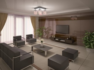Fototapeta na wymiar Modern and comfortable living room .