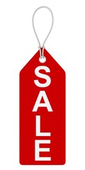 Red SALE Hanging Tag Isolated on White