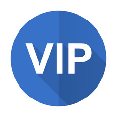 vip blue flat desgn icon with shadow on white background