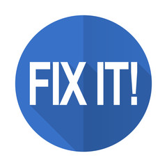 fix it blue flat desgn icon with shadow on white background