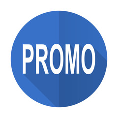 promo blue flat desgn icon with shadow on white background