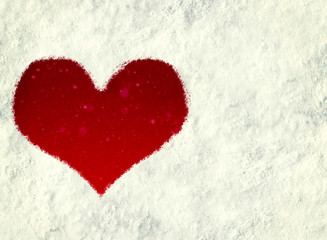 Heart print in the snow