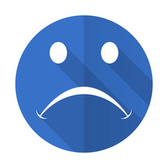 cry blue flat desgn icon with shadow on white background