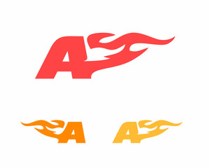 C Initial Fire and Flames Logo