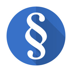 paragraph blue flat desgn icon with shadow on white background