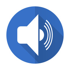 volume blue flat desgn icon with shadow on white background