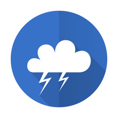 storm blue flat desgn icon with shadow on white background