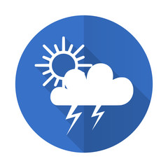 storm blue flat desgn icon with shadow on white background