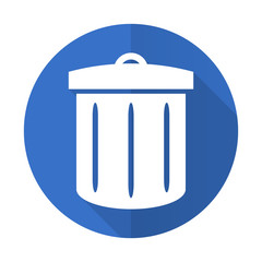 recycle blue flat desgn icon with shadow on white background