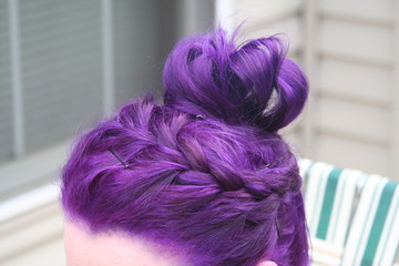 Braided purple hair
