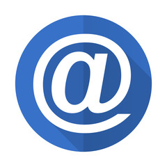 email blue flat desgn icon with shadow on white background