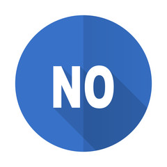 no blue flat desgn icon with shadow on white background
