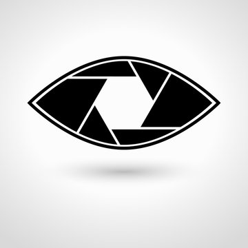Shutter eye conceptual flat abstract icon