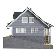 House mansion wooden facade, front view