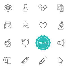 Set of Medical Hospital Vector Illustration Elements can be used as Logo or Icon in premium quality
