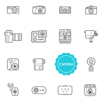 Set of Camera Photo Vector Illustration Elements can be used as Logo or Icon in premium quality