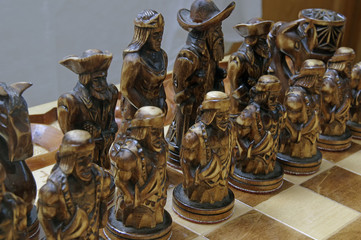 Fototapeta na wymiar chess figures on board