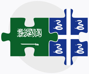 Saudi Arabia and Martinique Flags