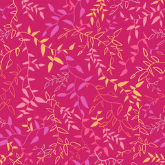 Fototapeta na wymiar Floral seamless pattern with leaves. illustration