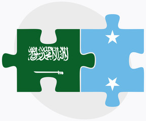 Saudi Arabia and Micronesia Flags