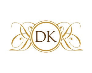 DK Luxury Ornament Initial Logo