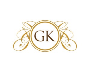 GK Luxury Ornament Initial Logo