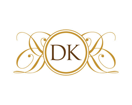 DK Luxury Ornament Initial Logo