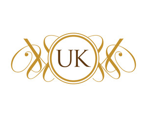 UK Luxury Ornament Initial Logo