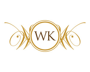 WK Luxury Ornament Initial Logo