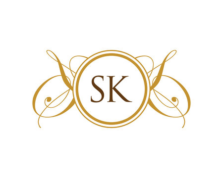 SK Luxury Ornament Initial Logo