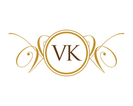 VK Luxury Ornament Initial Logo