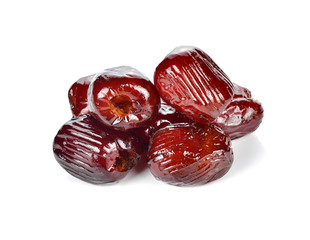 Jujube coating syrup on a white background.Thai dessert