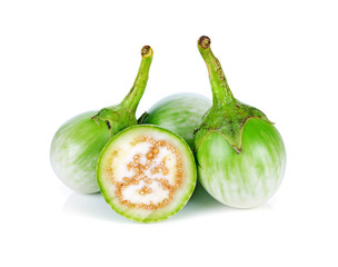 Green egg plant isolated on white background. © nipaporn