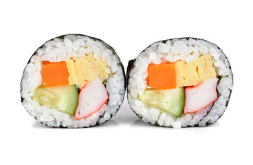 sushi roll isolated on white.
