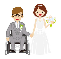 Wedding wheelchair Bridegroom