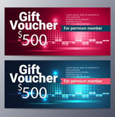 Gift voucher template with colorful modern style