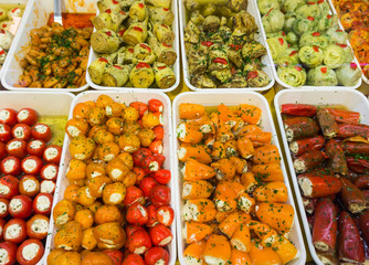 Greek  antipasti.  antipasti  on the market