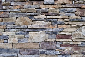 Layered brick wall