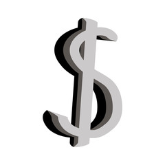 Dollar icon on white.