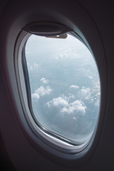 Sky airplane window