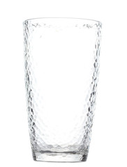 Empty drinking glass cup on white background.