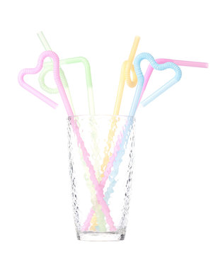 straws isolated over white background