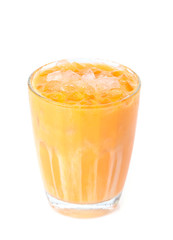 iced milk tea on white background