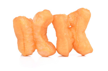 fried bread stick or patongko on white background