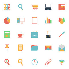 Office color icons on white background