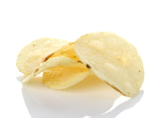 Fototapeta na wymiar Potato chips isolated on white