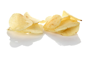 Potato chips  isolated on white