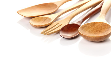 wooden spoon isolated over white.